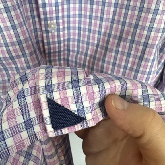 Untuckit Shirt Men’s 2XL Red Blue Plaid Long Sleeve Button Up Cotton - Picture 3 of 8